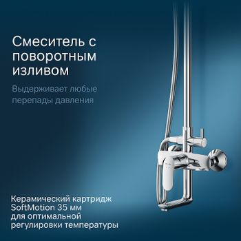 Душевая система AM.PM Like F0780964 Хром — фото 5, Душевые стойки