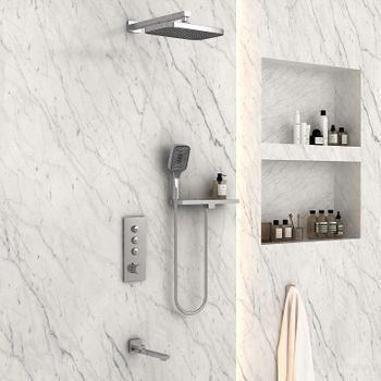 Душевая система Vincea VSFW-431T1RCH с термостатом Хром — фото 1, Встраиваемые душевые комплекты