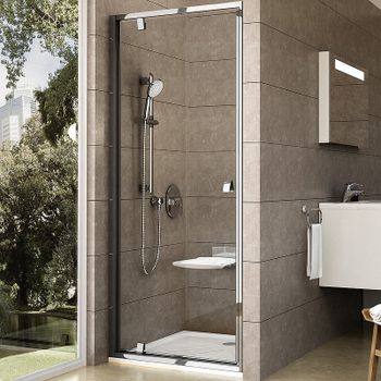 Душевая дверь Ravak Pivot PDOP1-90 03G70C00Z1 профиль Хром ручка Хром стекло Transparent — фото 1, Распашные душевые двери