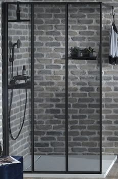 Душевая стенка Jacob Delafon Nouvelle Vague 30 E94WI30-VTG профиль Черный матовый стекло тонированное — фото 2, Боковые стенки