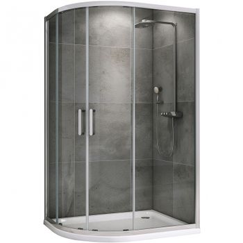 Душевой уголок Abber Schwarzer Diamant 120x90 AG01129 профиль Хром стекло прозрачное — фото 1, Асимметричные душевые уголки