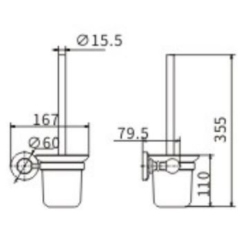 Ершик для унитаза CeramaLux Caps 51313 Хром — фото 2, Ершики для унитаза