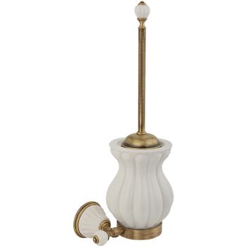 Ершик для унитаза Migliore Olivia 17426 Белый Бронза — фото 1, Ершики для унитаза