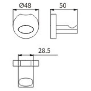 Крючок CeramaLux Loft 53901 Хром — фото 2, Крючки для полотенец