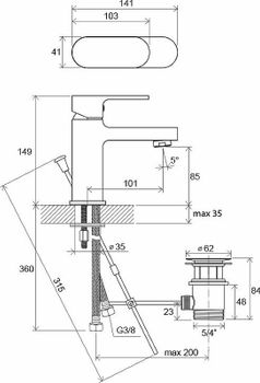 Смеситель для раковины Ravak Chrome CR 011.00 X070053 Хром — фото 7, Смесители для раковины