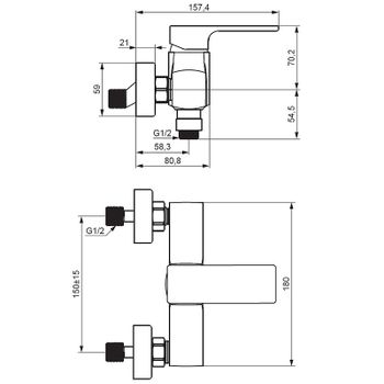Смеситель для душа Damixa Gala 532000000 Хром — фото 4, Смеситель для душа