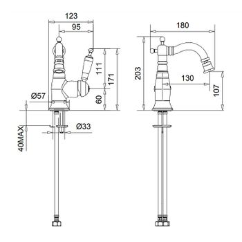 Смеситель для биде Migliore Oxford 19210 Состаренный хром — фото 2, Смесители для биде