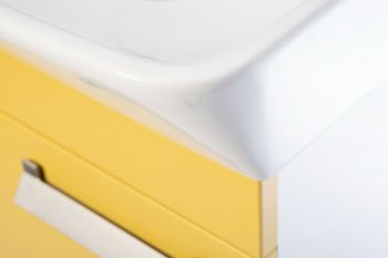 Тумба с раковиной Veedi Compact Line 45 14000012 подвесная Желтая Белая — фото 5, Тумбы с раковиной