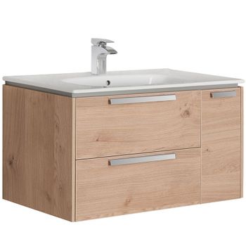 Тумба под раковину Roca Lago 80 857296444 подвесная Светлый дуб — фото 1, Тумбы под раковину