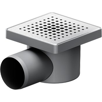 Душевой трап AM.PM PrimeFlow 10 W02BD-P11-010-01SB с решеткой Хром матовый Cut Gradient — фото 1, Трапы для душа