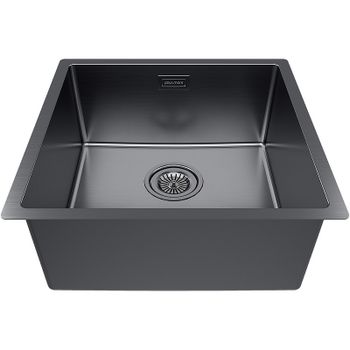 Кухонная мойка Paulmark Lassan 44 Uni LA44-GM Вороненная сталь — фото 2, Кухонные мойки
