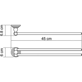 Полотенцедержатель WasserKRAFT Isar K-7331 поворотный Темная бронза — фото 5, Полотенцедержатели
