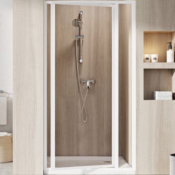 Душевая дверь Ravak Supernova SDOP-90 03V701O2Z1 профиль Белый стекло Transparent — фото 1, Распашные душевые двери