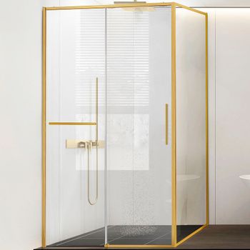 Душевой уголок Vincea Slim Soft 130x90 VSR-1SS9013CLG профиль Брашированное золото стекло прозрачное — фото 1, Прямоугольные душевые уголки