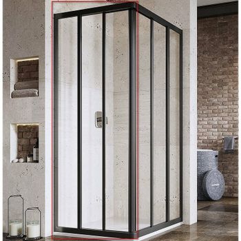 Душевая дверь Ravak Supernova ASRV3-75 198 15V303R2Z1 профиль Черный стекло Transparent — фото 1, Раздвижные душевые двери