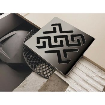 Душевой трап Berges Platz Antik 100x100 090060 с решеткой Хром матовый — фото 3, Трапы для душа