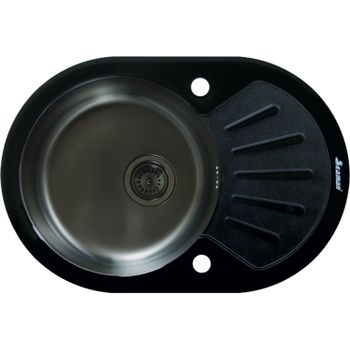 Кухонная мойка Seaman Eco Glass SMG-730B-Gun.B Графит — фото 1, Кухонные мойки