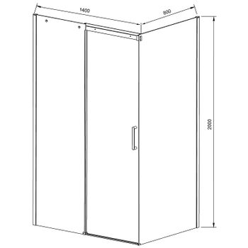 Душевой уголок Vincea Dice 140x80 VSR-4D8014CLGM профиль Вороненая сталь стекло прозрачное — фото 4, Прямоугольные душевые уголки