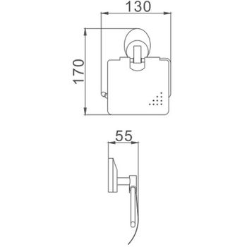 Держатель туалетной бумаги Haiba HB1603 с крышкой Хром — фото 2, Держатели туалетной бумаги