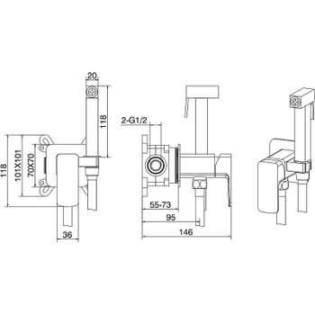 Гигиенический душ со смесителем Allen Brau Infinity 5.21005-31 Черный матовый — фото 13, Гигиенические души