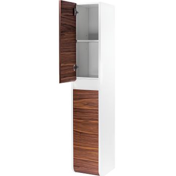 Шкаф пенал Veedi Vision 35 VSN000P-L подвесной Дуб орех Белый — фото 3, Пеналы для ванной комнаты