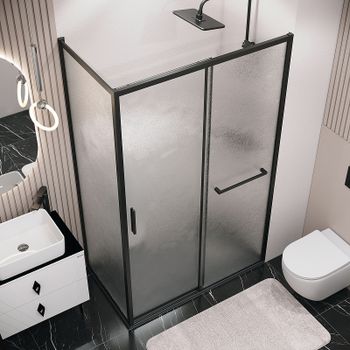 Душевая стенка Grossman Style 70 200.K33.05.70.21.02 профиль Черный матовый стекло шиншилла — фото 3, Боковые стенки