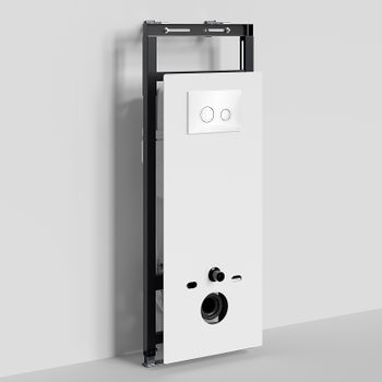 Инсталляция WasserKRAFT Salm 27TLT.010.ME.WH.WH01 для унитаза Белое стекло с Белой клавишей смыва — фото 1, Инсталляции для унитазов