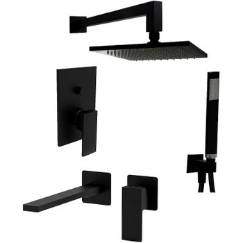 Комплект смесителей Paffoni Elle KITEL015NO105 Черный матовый — фото 1, Готовые комплекты для ванной комнаты