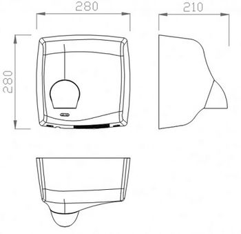 Сушилка для рук Nofer Windflow 01151.B Нержавеющая сталь глянцевая — фото 7, Сушилки для рук