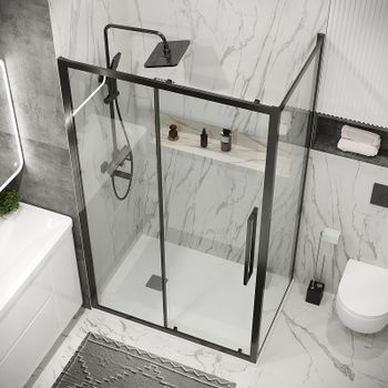 Душевой уголок Grossman Cosmo 110х70 120.K33.02.1170.42.00 профиль Графит сатин стекло прозрачное — фото 4, Прямоугольные душевые уголки