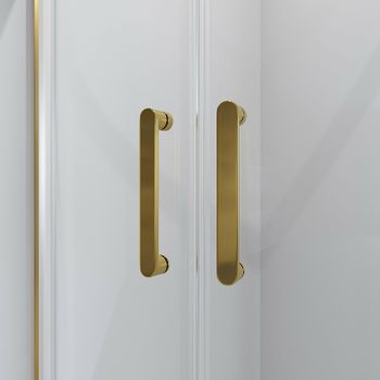 Душевой уголок Niagara Nova 90х90 NG-6406-08 GOLD профиль Желтое золото стекло прозрачное — фото 2, Душевые уголки четверть круга