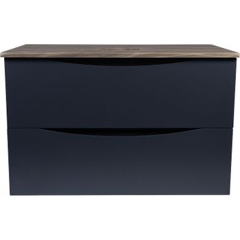 Тумба под раковину Bond Cube 80 T09807 подвесная Серая матовая Дуб — фото 2, Тумбы под раковину