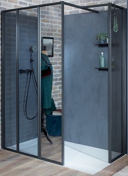 Душевая стенка Jacob Delafon Nouvelle Vague 30 E94WI30-VTG профиль Черный матовый стекло тонированное — фото 4, Боковые стенки