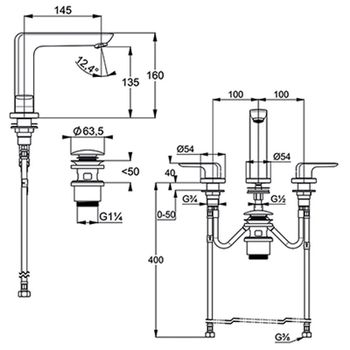 Смеситель для раковины Kludi Ameo 413930575 Хром — фото 4, Смесители для раковины