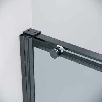 Душевая дверь Grossman Galaxy 100 100.K33.01.100.42.00 профиль Графит сатин стекло прозрачное — фото 8, Раздвижные душевые двери