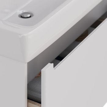 Тумба под раковину Lemark Buno Mini 80 LM05BM80T подвесная Белый глянец — фото 5, Тумбы под раковину