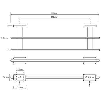 Полотенцедержатель Bemeta Niki 153104052 двойной Хром — фото 2, Полотенцедержатели