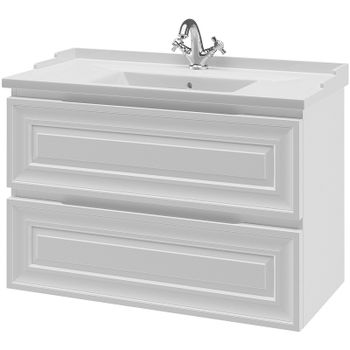 Тумба под раковину Caprigo Ponza 90 13523-В231 подвесная Белая матовая — фото 1, Тумбы под раковину