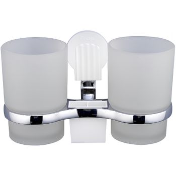 Стакан для зубных щеток Frap F33 F3308 двойной Хром — фото 1, Стаканы для зубных щеток