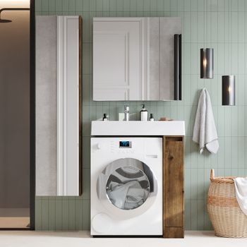 Тумба под раковину Aquaton Лондри 80 1A267101LHDR0 Дуб Рустикальный без фасада — фото 13, Тумбы под раковину