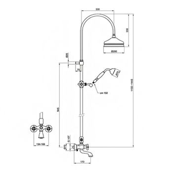 Душевая система Webert Ottocento OT721208015 Хром — фото 5, Душевые стойки
