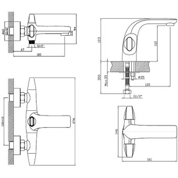 Комплект смесителей Orange Lotos M32-311cr Хром — фото 12, Готовые комплекты для ванной комнаты