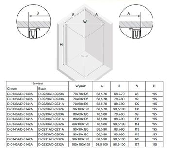 Душевой уголок New Trendy New Soleo Black 2D 100х100 D-0232A/D-0232A профиль Черный стекло прозрачное — фото 7, Квадратные душевые уголки