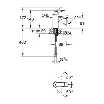 Смеситель для раковины Grohe Bauflow 23752000 Хром — фото 3, Смесители для раковины