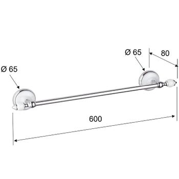 Полотенцедержатель Remer Epoca EP30CR Хром — фото 2, Полотенцедержатели
