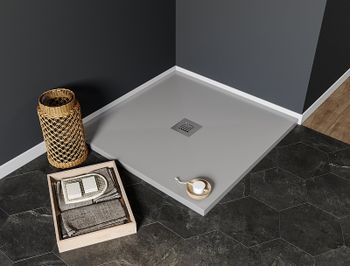 Душевой поддон из искусственного камня Aquanet Pleasure 100x100 258875 Серый — фото 5, Душевые поддоны из искусственного камня