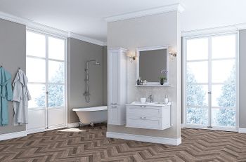 Тумба под раковину Aquaton Леон 80 1A186301LBPS0 подвесная Дуб белый — фото 6, Тумбы под раковину