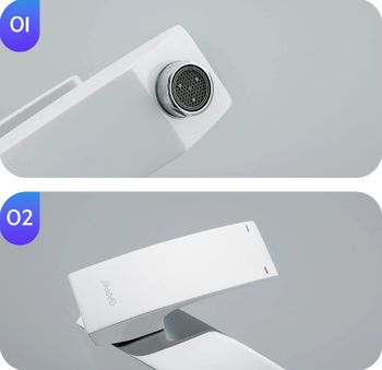 Смеситель для раковины Gappo G07 G1007-78 Белый Хром — фото 2, Смесители для раковины