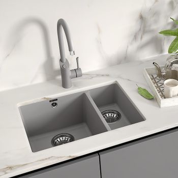 Кухонная мойка Lemark Sinara 550.2-U 9910080 Бежевая — фото 3, Кухонные мойки