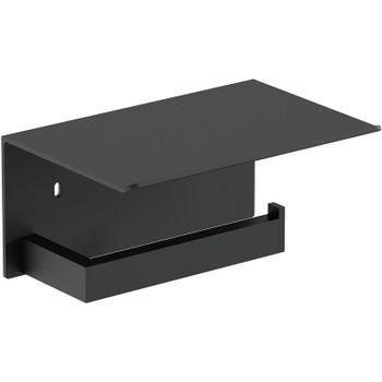 Держатель туалетной бумаги Nofer Corinto 16878.N с полочкой Черный — фото 1, Держатели туалетной бумаги